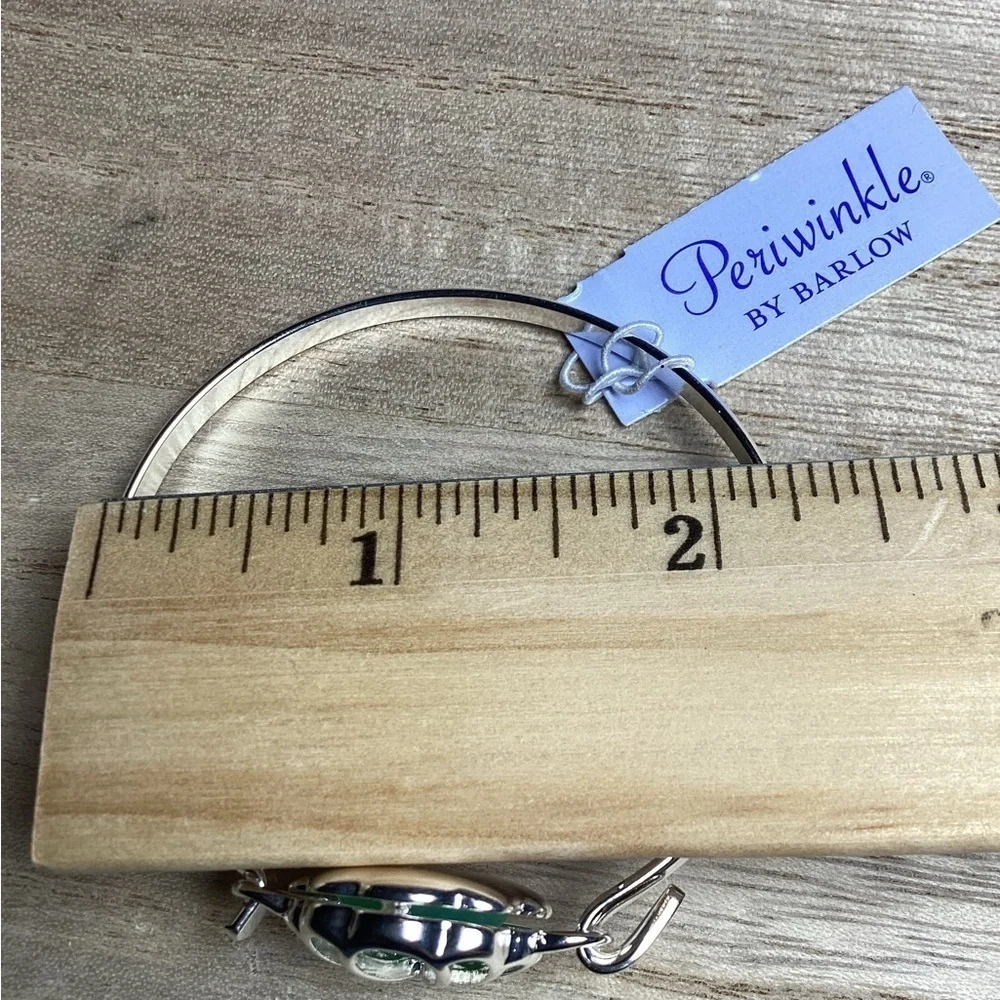 PERIWINKLE BY BARLOW SILVER GREEN SEA‎ GLASS SHELL BRACELET COASTAL B… - Picture 8 of 8